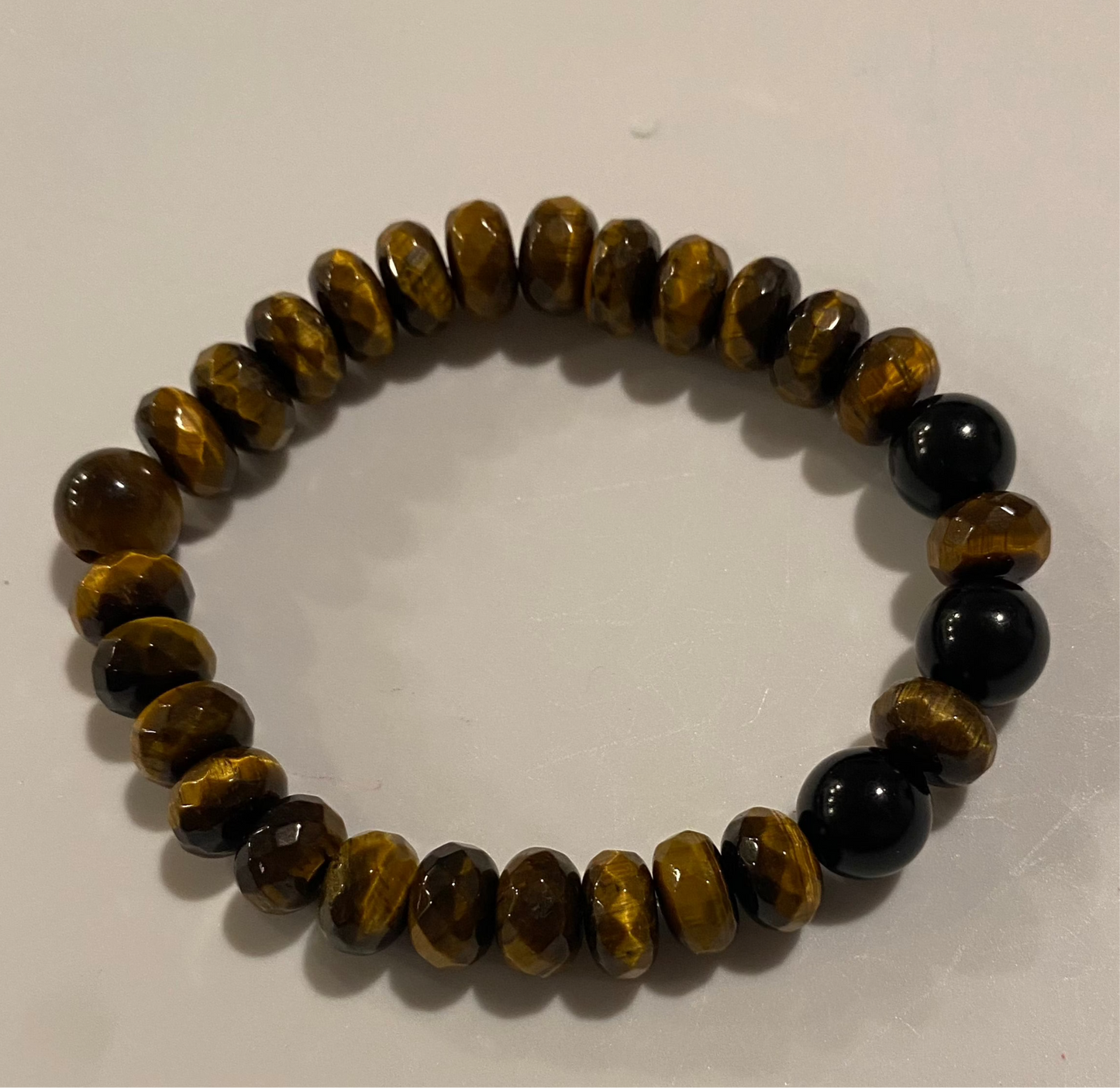 #Tiger's Eye Disk Bracelet