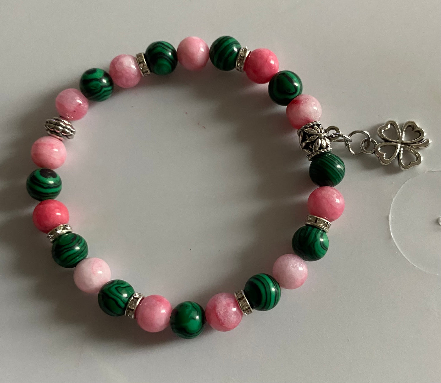 #Blush Emerald Charm Bracelet