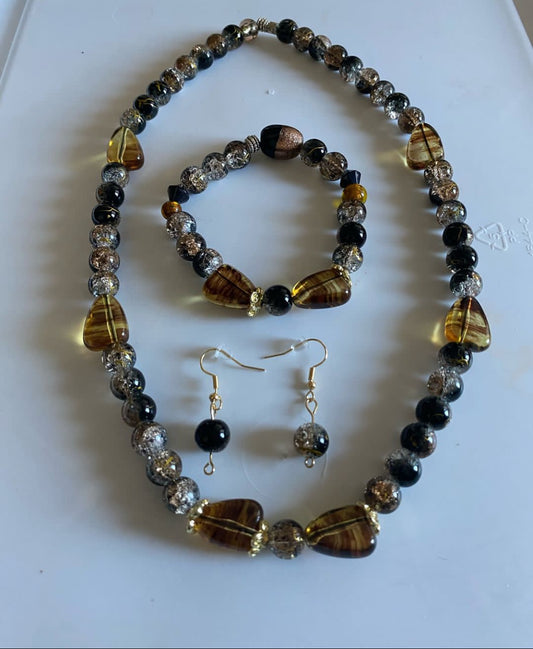 #Golden Obsidian Trio Set