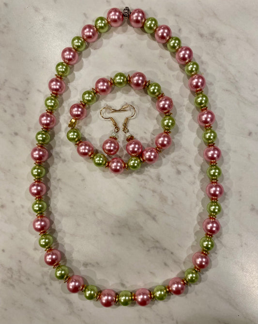 #Pink & Green Trio Set