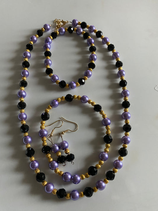 Dark Amethyst Trio Set (2 Bracelets)