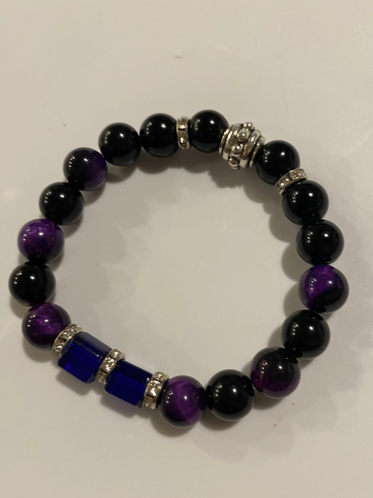 Amethyst & Onyx Bracelet